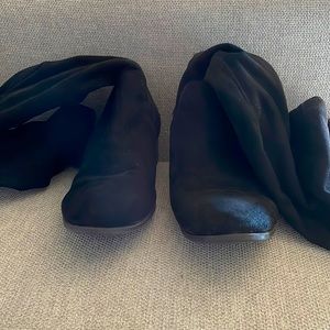 Black Suede Thigh High Boots